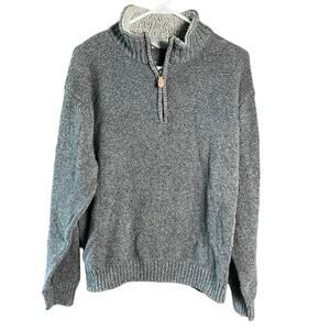 Oscar de la Renta Quarter Zip Gray Casual Pullover Men's XL Casual Preppy Basic